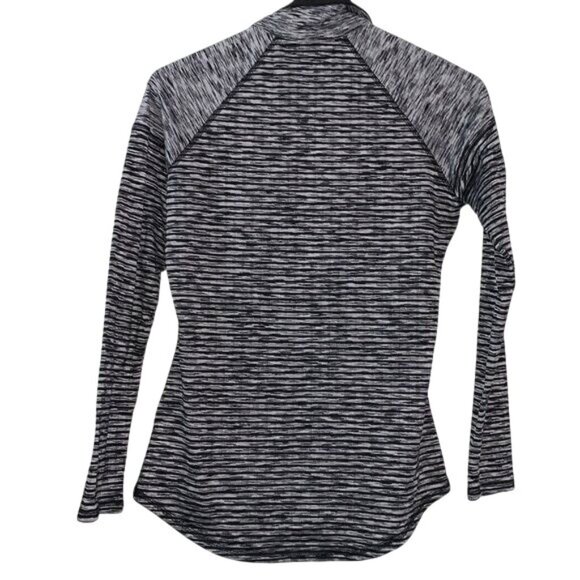 Avia Womens XS Black & Gray Striped 1/4 Zip Pullover - Picture 4 of 7
